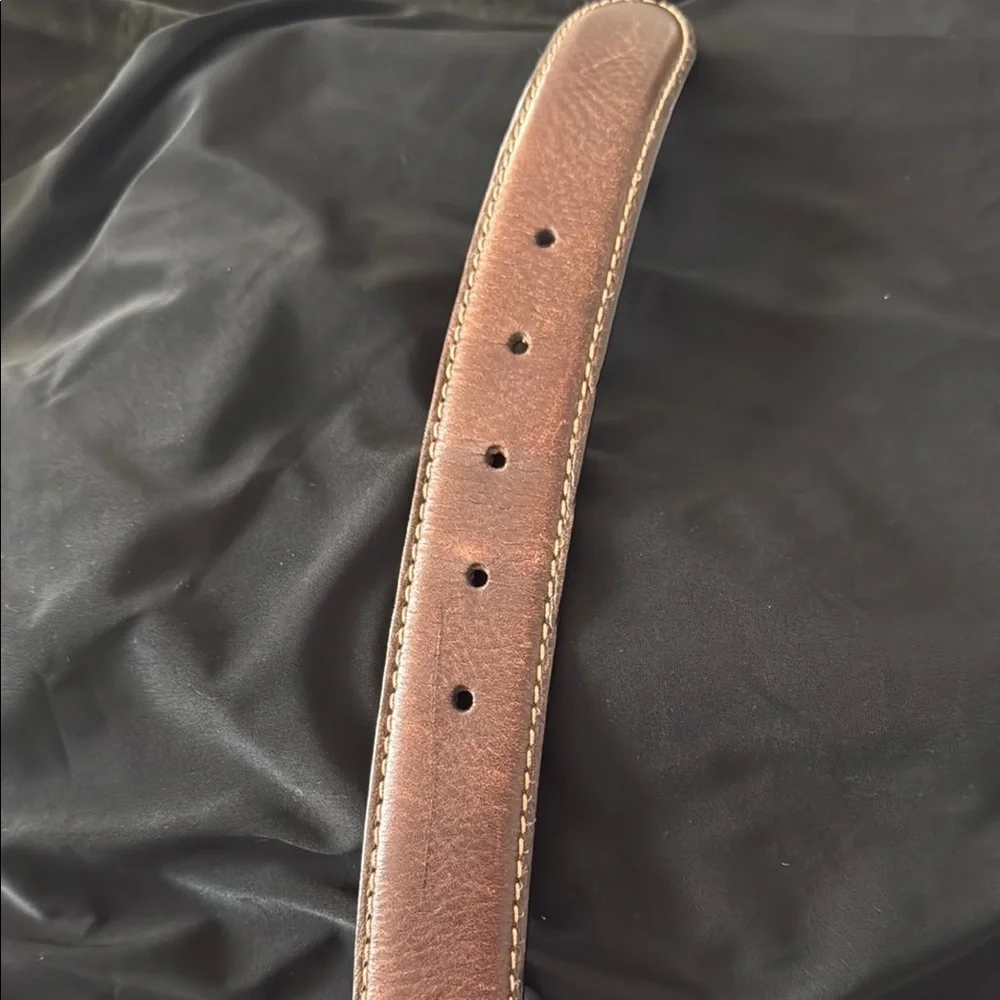 Kirklands Brown Leather Belts with Metal Buckles